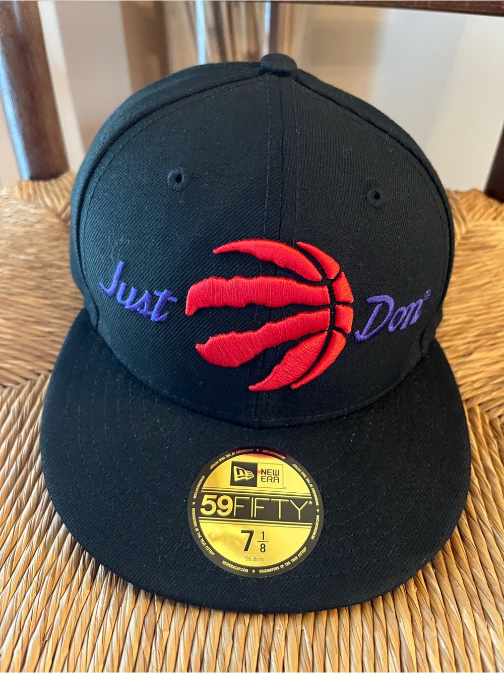 New Era x Just Don Toronto Raptors 59FIFTY Fitted Hat Size 7 1/8 56.8cm